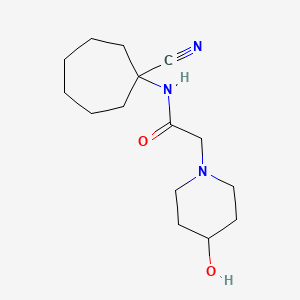 N-(1-cyanocycloheptyl)-2-(4-hydroxypiperidin-1-yl)acetamide