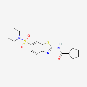 N-[6-(diethylsulfamoyl)-1,3-benzothiazol-2-yl]cyclopentanecarboxamide