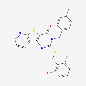 2-((2-chloro-6-fluorobenzyl)thio)-3-(4-methylbenzyl)pyrido[3',2':4,5]thieno[3,2-d]pyrimidin-4(3H)-one