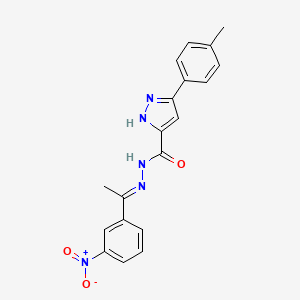 3-(4-methylphenyl)-N-[(E)-1-(3-nitrophenyl)ethylideneamino]-1H-pyrazole-5-carboxamide