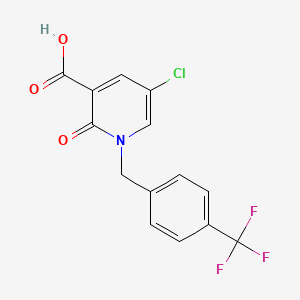 molecular formula C14H9ClF3NO3 B2379932 5-Chloro-2-Oxo-1-[4-(Trifluoromethyl)Benzyl]-1,2-Dihydro-3-Pyridinecarboxylic Acid CAS No. 338977-66-5