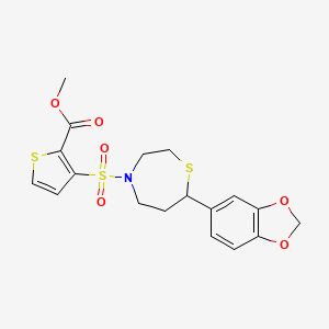 Methyl 3-((7-(benzo[d][1,3]dioxol-5-yl)-1,4-thiazepan-4-yl)sulfonyl)thiophene-2-carboxylate