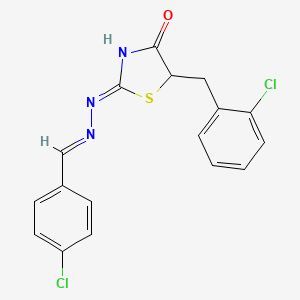B2379948 (Z)-5-(2-chlorobenzyl)-2-((E)-(4-chlorobenzylidene)hydrazono)thiazolidin-4-one CAS No. 461693-55-0