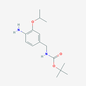 molecular formula C15H24N2O3 B2379985 Tert-butyl N-[(4-amino-3-propan-2-yloxyphenyl)methyl]carbamate CAS No. 2243509-82-0