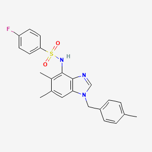 N-[5,6-dimethyl-1-(4-methylbenzyl)-1H-1,3-benzimidazol-4-yl]-4-fluorobenzenesulfonamide