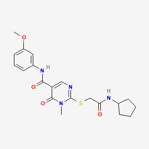 2-[2-(cyclopentylamino)-2-oxoethyl]sulfanyl-N-(3-methoxyphenyl)-1-methyl-6-oxopyrimidine-5-carboxamide