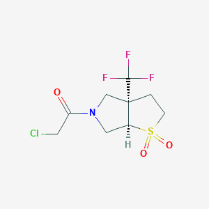 1-[(3Ar,6aR)-1,1-dioxo-3a-(trifluoromethyl)-3,4,6,6a-tetrahydro-2H-thieno[2,3-c]pyrrol-5-yl]-2-chloroethanone