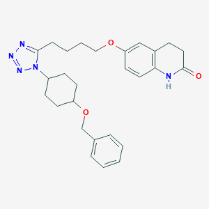 molecular formula C27H33N5O3 B023802 trans-3,4-Dihydro-6-[4-[1-[4-(phenylmethoxy)cyclohexyl]-1H-tetrazol-5-YL]butoxy]-2(1H)-quinolinone CAS No. 87152-97-4