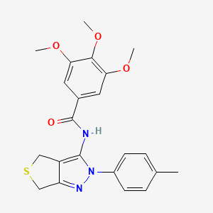 molecular formula C22H23N3O4S B2380267 3,4,5-trimethoxy-N-[2-(4-methylphenyl)-2H,4H,6H-thieno[3,4-c]pyrazol-3-yl]benzamide CAS No. 361172-32-9