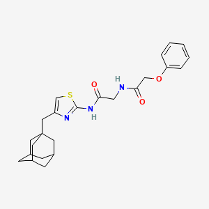 molecular formula C24H29N3O3S B2380299 N-[({4-[(adamantan-1-yl)methyl]-1,3-thiazol-2-yl}carbamoyl)methyl]-2-phenoxyacetamide CAS No. 433262-09-0
