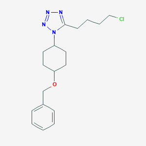 molecular formula C18H25ClN4O B023803 trans-5-(4-Chlorobutyl)-1-[4-(phenylmethoxy)cyclohexyl]-1H-tetrazole CAS No. 98454-50-3
