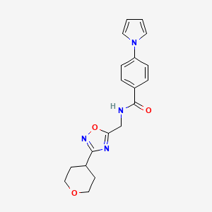 4-(1H-pyrrol-1-yl)-N-((3-(tetrahydro-2H-pyran-4-yl)-1,2,4-oxadiazol-5-yl)methyl)benzamide