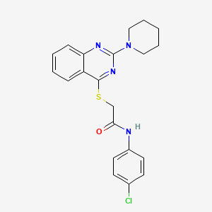 molecular formula C21H21ClN4OS B2380403 N-(4-chlorophenyl)-2-{[2-(piperidin-1-yl)quinazolin-4-yl]sulfanyl}acetamide CAS No. 1115469-84-5