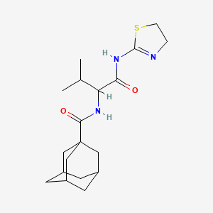 molecular formula C19H29N3O2S B2380418 N-[1-(4,5-dihydro-1,3-thiazol-2-ylamino)-3-methyl-1-oxobutan-2-yl]adamantane-1-carboxamide CAS No. 1007979-11-4