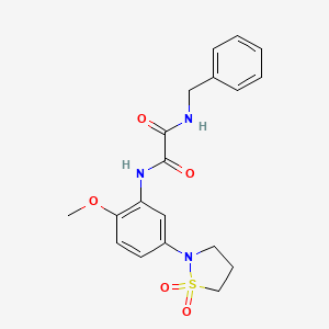 molecular formula C19H21N3O5S B2380447 N'-benzyl-N-[5-(1,1-dioxo-1lambda6,2-thiazolidin-2-yl)-2-methoxyphenyl]ethanediamide CAS No. 1026061-01-7
