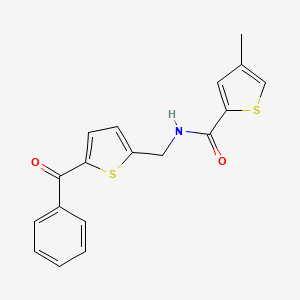 molecular formula C18H15NO2S2 B2380482 N-[(5-benzoylthiophen-2-yl)methyl]-4-methylthiophene-2-carboxamide CAS No. 1797965-07-1
