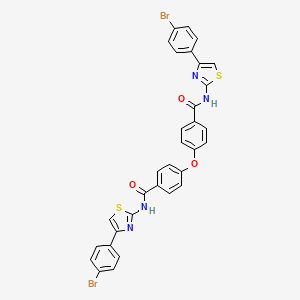 molecular formula C32H20Br2N4O3S2 B2380552 N-[4-(4-bromophenyl)-1,3-thiazol-2-yl]-4-(4-{[4-(4-bromophenyl)-1,3-thiazol-2-yl]carbamoyl}phenoxy)benzamide CAS No. 391228-62-9