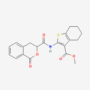 molecular formula C20H19NO5S B2380553 methyl 2-(1-oxo-3,4-dihydro-1H-2-benzopyran-3-amido)-4,5,6,7-tetrahydro-1-benzothiophene-3-carboxylate CAS No. 868154-26-1
