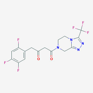 molecular formula C16H12F6N4O2 B023806 1-(3-(Trifluoromethyl)-5,6-dihydro-[1,2,4]triazolo[4,3-a]pyrazin-7(8H)-yl)-4-(2,4,5-trifluorophenyl)butane-1,3-dione CAS No. 764667-65-4