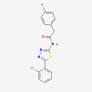 molecular formula C16H11ClFN3OS B2380605 N-[5-(2-chlorophenyl)-1,3,4-thiadiazol-2-yl]-2-(4-fluorophenyl)acetamide CAS No. 476459-78-6