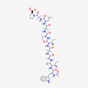 molecular formula C57H91N11O12 B238061 Acetyl-tryptophyl-isoleucyl-alanyl-aminoisobutyryl-isoleucyl-valyl-aminoisobutyryl-leucyl-aminoisobutyryl-proline methyl ester CAS No. 130517-75-8