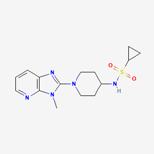 molecular formula C15H21N5O2S B2380661 N-(1-{3-methyl-3H-imidazo[4,5-b]pyridin-2-yl}piperidin-4-yl)cyclopropanesulfonamide CAS No. 2415500-23-9