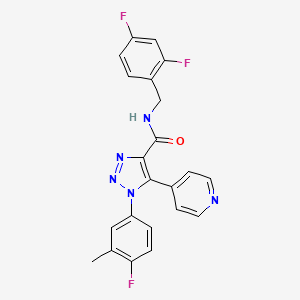 molecular formula C22H16F3N5O B2380663 N-[(2,4-difluorophenyl)methyl]-1-(4-fluoro-3-methylphenyl)-5-(pyridin-4-yl)-1H-1,2,3-triazole-4-carboxamide CAS No. 1251623-21-8