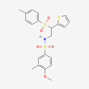 4-methoxy-3-methyl-N-(2-(thiophen-2-yl)-2-tosylethyl)benzenesulfonamide