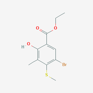 Ethyl 5-bromo-2-hydroxy-3-methyl-4-(methylsulfanyl)benzenecarboxylate