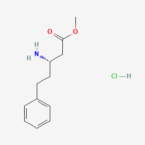 molecular formula C12H18ClNO2 B2380683 methyl (3S)-3-amino-5-phenylpentanoate hydrochloride CAS No. 2086201-19-4