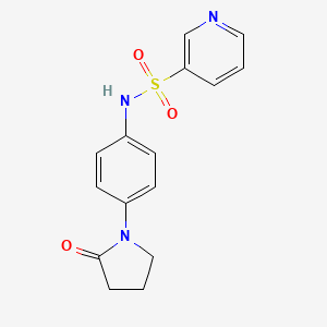 molecular formula C15H15N3O3S B2380684 N-[4-(2-oxopyrrolidin-1-yl)phenyl]pyridine-3-sulfonamide CAS No. 1207052-95-6