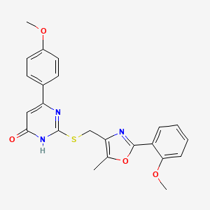 6-(4-methoxyphenyl)-2-(((2-(2-methoxyphenyl)-5-methyloxazol-4-yl)methyl)thio)pyrimidin-4(3H)-one
