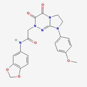 molecular formula C21H19N5O6 B2380712 N-(1,3-benzodioxol-5-yl)-2-[8-(4-methoxyphenyl)-3,4-dioxo-6,7-dihydroimidazo[2,1-c][1,2,4]triazin-2-yl]acetamide CAS No. 941890-28-4