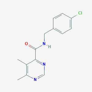 N-[(4-Chlorophenyl)methyl]-5,6-dimethylpyrimidine-4-carboxamide