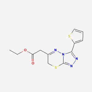 (3-Thiophen-2-yl-7H-[1,2,4]triazolo[3,4-b][1,3,4]thiadiazin-6-yl)-acetic acid ethyl ester