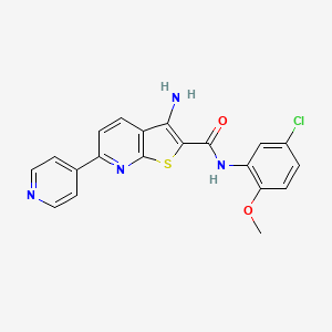 3-amino-N-(5-chloro-2-methoxyphenyl)-6-(pyridin-4-yl)thieno[2,3-b]pyridine-2-carboxamide