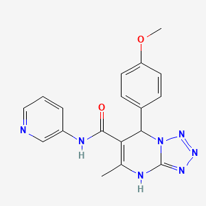 molecular formula C18H17N7O2 B2380747 7-(4-methoxyphenyl)-5-methyl-N-(pyridin-3-yl)-4,7-dihydrotetrazolo[1,5-a]pyrimidine-6-carboxamide CAS No. 443329-83-7