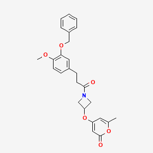 4-((1-(3-(3-(benzyloxy)-4-methoxyphenyl)propanoyl)azetidin-3-yl)oxy)-6-methyl-2H-pyran-2-one