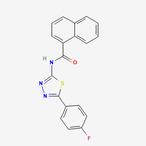 molecular formula C19H12FN3OS B2380760 N-[5-(4-fluorophenyl)-1,3,4-thiadiazol-2-yl]naphthalene-1-carboxamide CAS No. 392243-52-6