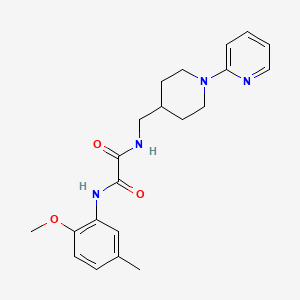 molecular formula C21H26N4O3 B2380821 N1-(2-methoxy-5-methylphenyl)-N2-((1-(pyridin-2-yl)piperidin-4-yl)methyl)oxalamide CAS No. 1234850-44-2
