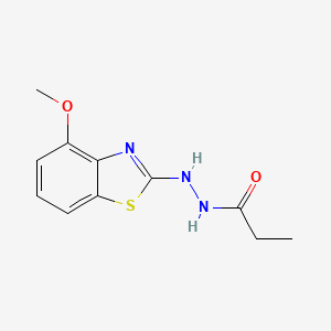 molecular formula C11H13N3O2S B2380823 N'-(4-methoxy-1,3-benzothiazol-2-yl)propanehydrazide CAS No. 851978-45-5