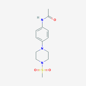 molecular formula C13H19N3O3S B238083 N-{4-[4-(methylsulfonyl)-1-piperazinyl]phenyl}acetamide 