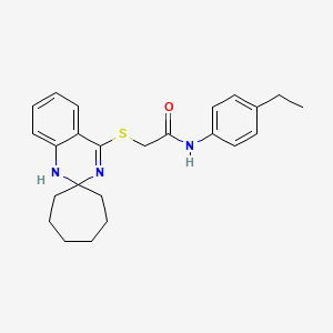 molecular formula C24H29N3OS B2380909 N-(4-ethylphenyl)-2-{1'H-spiro[cycloheptane-1,2'-quinazoline]sulfanyl}acetamide CAS No. 893790-05-1
