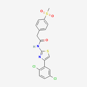 molecular formula C18H14Cl2N2O3S2 B2380993 N-[4-(2,5-dichlorophenyl)-1,3-thiazol-2-yl]-2-(4-methanesulfonylphenyl)acetamide CAS No. 919848-79-6