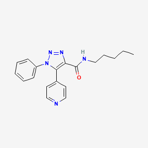 molecular formula C19H21N5O B2381076 N-pentyl-1-phenyl-5-(pyridin-4-yl)-1H-1,2,3-triazole-4-carboxamide CAS No. 1189452-07-0