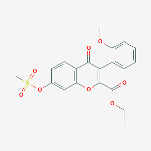 molecular formula C20H18O8S B2381165 ethyl 7-(methanesulfonyloxy)-3-(2-methoxyphenyl)-4-oxo-4H-chromene-2-carboxylate CAS No. 610759-20-1