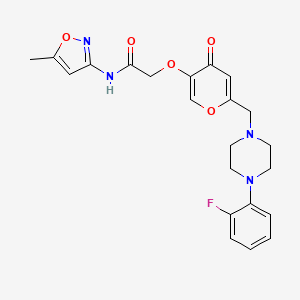 2-[6-[[4-(2-fluorophenyl)piperazino]methyl]-4-keto-pyran-3-yl]oxy-N-(5-methylisoxazol-3-yl)acetamide