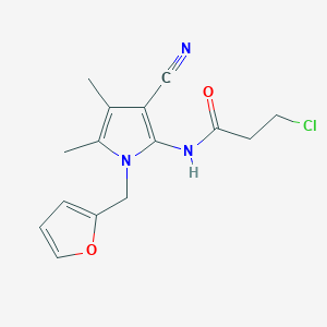 3-chloro-N-[3-cyano-1-(2-furylmethyl)-4,5-dimethyl-1H-pyrrol-2-yl]propanamide