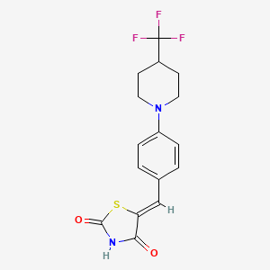 (5Z)-5-({4-[4-(trifluoromethyl)piperidin-1-yl]phenyl}methylidene)-1,3-thiazolidine-2,4-dione