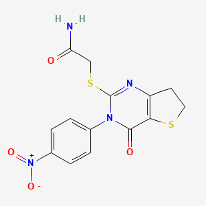 2-((3-(4-Nitrophenyl)-4-oxo-3,4,6,7-tetrahydrothieno[3,2-d]pyrimidin-2-yl)thio)acetamide